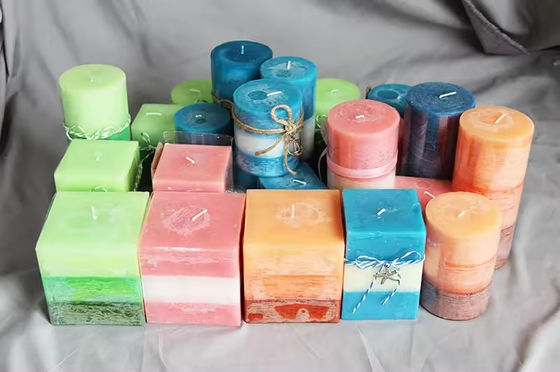 OEM Colored Candle Customized Handmade Scented Pillar Candles