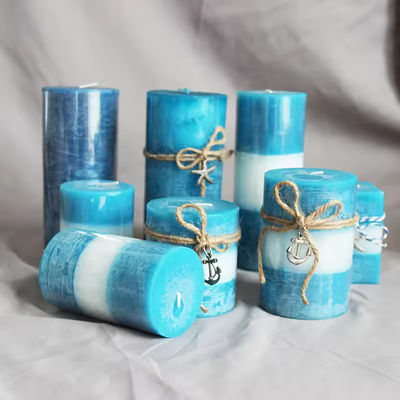 OEM Colored Candle Customized Handmade Scented Pillar Candles