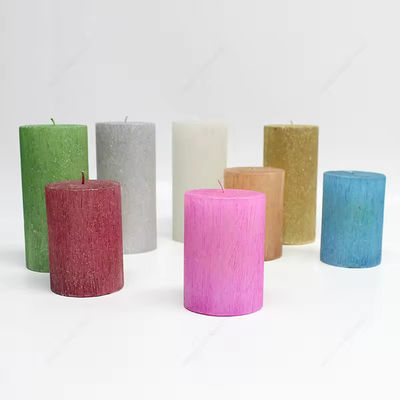White Pink Purple Pillar Candle Custom Size Paraffin Candles Smokeless And Eco Friendly