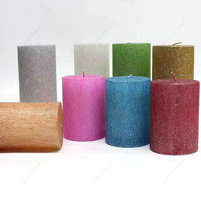 White Pink Purple Pillar Candle Custom Size Paraffin Candles Smokeless And Eco Friendly