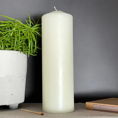 Wedding Birthday White Pillar Candles Unscented Smokeless Paraffin Wax