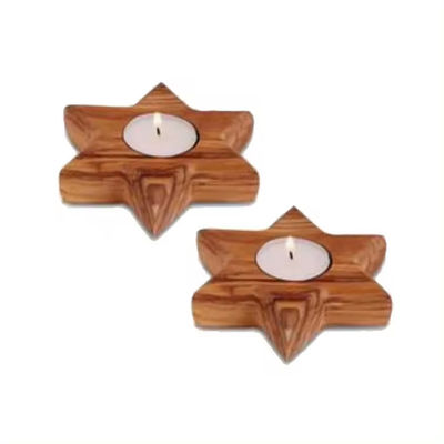 Home Decoration Candle Holder Candle Stick Christmas Natural Wooden Xmas Tree