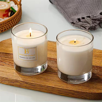 12oz 10oz Custom Candle Vessels Luxury Empty Glass For Candle Making With Wooden Lid