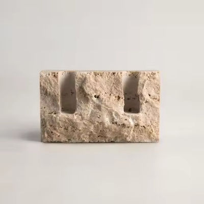 Christmas Home Decor Candle Holder Natural Stone Decorating Travertine Marble Holder