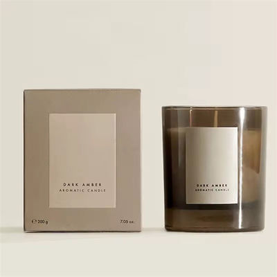 10oz Custom Luxury Candle Vessels Unique Black Empty Glass Jars With Lids And Boxes