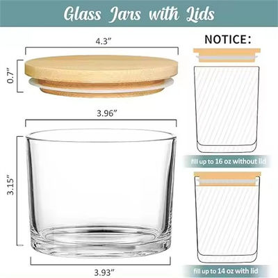Custom Private Label Candle Jars Clear Empty Glass Jar With Lid For Candle Making
