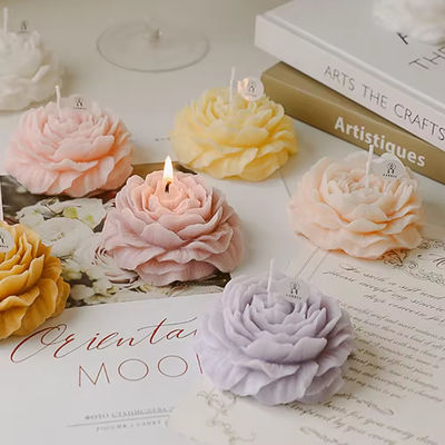 Handmade Creative Scented Candles Multi Color Peony Shaped Candle
