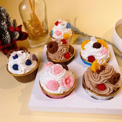 Mini Sweet Cream Cake Wedding Party Biscuit Craft Candle Custom Luxury Ice Cream