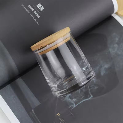 Glass Candle Jar Empty Cup Candle Holder With Wooden Lid Votive Container Bedroom Decoration