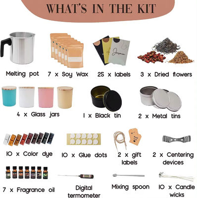 Colored Candle Soy Wax Kit Include Wax Wicks Tins DIY Candle Making Kit