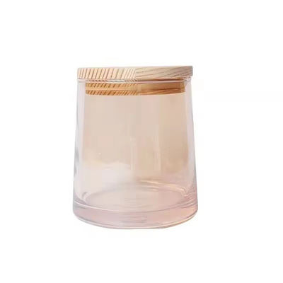 Custom 10oz 300ml Colorful Glass Candle Cup Vessels Clear Glass Candle Jars Luxury With Lid Cover