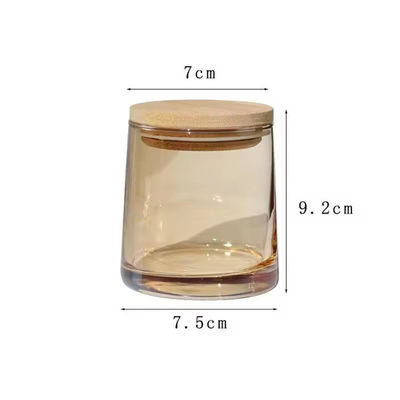 Custom 10oz 300ml Colorful Glass Candle Cup Vessels Clear Glass Candle Jars Luxury With Lid Cover