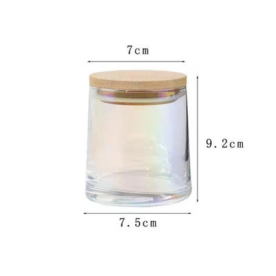 Custom 10oz 300ml Colorful Glass Candle Cup Vessels Clear Glass Candle Jars Luxury With Lid Cover