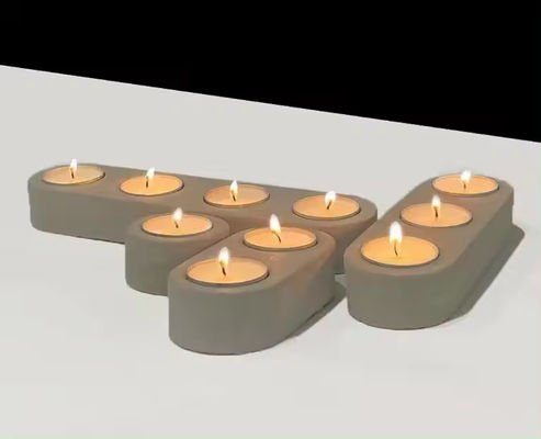 OEM Candle Holder Custom Concrete DIY Decoration Customize Cement Candles Jar Pot