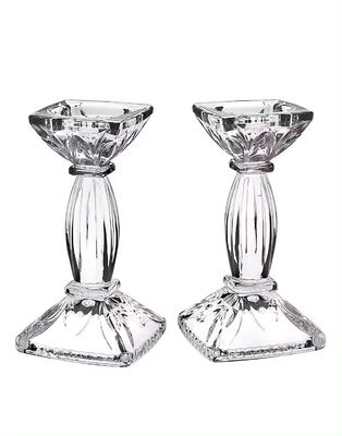 2 K9 Crystal Glass Made Home Wedding Decoration Crystal Candlestick Holder