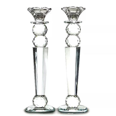 2 K9 Crystal Glass Made Home Wedding Decoration Crystal Candlestick Holder