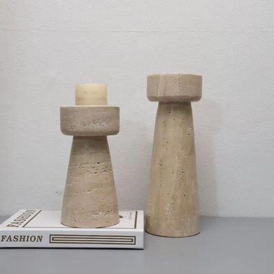 Home Decor Art Candle Holder Candelabra Stone Candlestick Stand Aromatherapy Holder