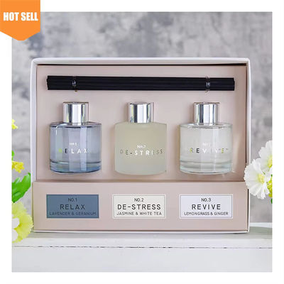 50ml X 3 Glass Bottle Reed Stick Diffuser Customized Hotel Scent Diffuser Home Fragrance Gift Box