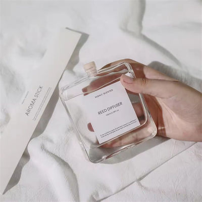 Custom Private Natural Stick Transparent Glass Bottle Luxury Reed Diffuser With Gift Box