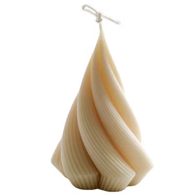 Unique Aesthetic Ribbed Swivel Home Decor Spiral Dinner Wax Silicone Candle Mould