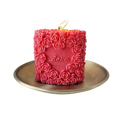 3D Silicone Valentine Flower Rose Pillar Candle Mold For DIY Candle Making