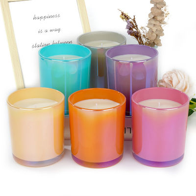 Private Label Custom Glass Jar Scented Candle Luxury Pearlized Electroplate Candle
