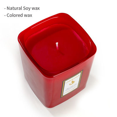 Private Label Square Glass Jar Scented Candle Handmade with 48 Hours Burning Time
