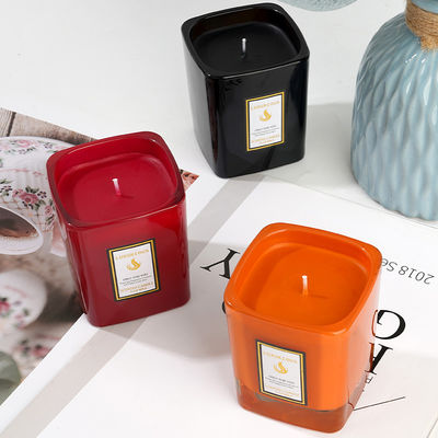 Private Label Square Glass Jar Scented Candle Handmade with 48 Hours Burning Time