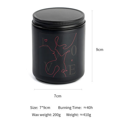 Custom Private Label Glass Jar Scented Candle Luxury Aromatherapy Spiritual Healing Matte Black Soy Wax