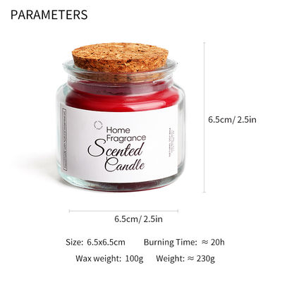 Clear Glass Glass Jar Scented Candle With Wooden Cork Custom Scent Luxury Home Fragrance Aromatherapy
