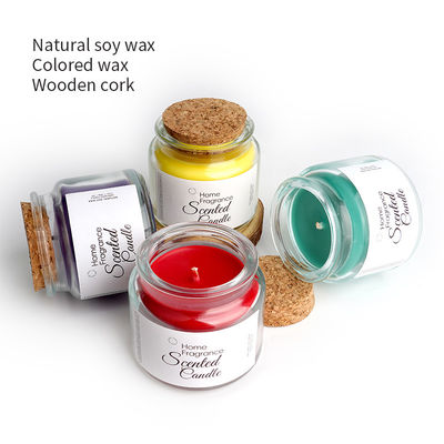 Clear Glass Glass Jar Scented Candle With Wooden Cork Custom Scent Luxury Home Fragrance Aromatherapy