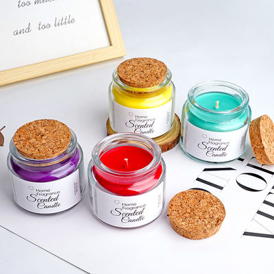Clear Glass Glass Jar Scented Candle With Wooden Cork Custom Scent Luxury Home Fragrance Aromatherapy