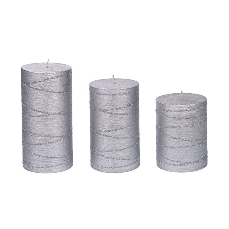 Christmas Decor Stick Silver White Candle Natural Soy Wax Craft Candle 680g 550g 430g