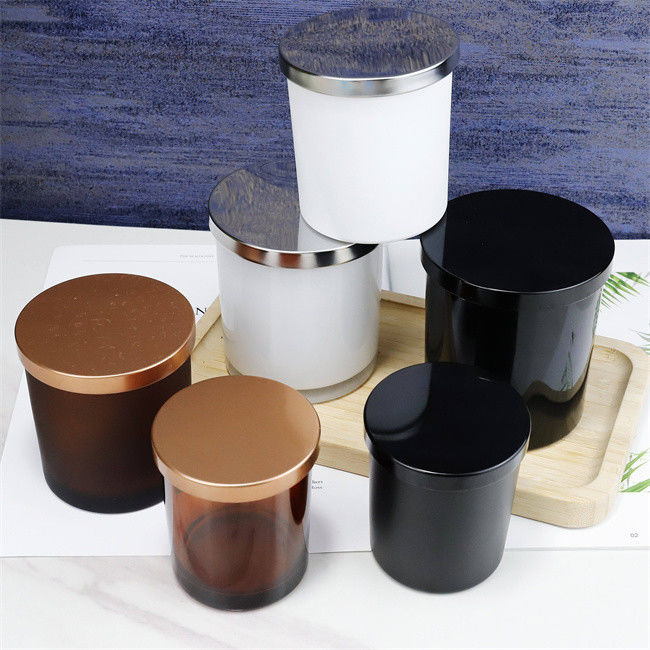 Luxury Empty Glass Candle Jars With Lid For Gifts Capacities Ranging 200ml