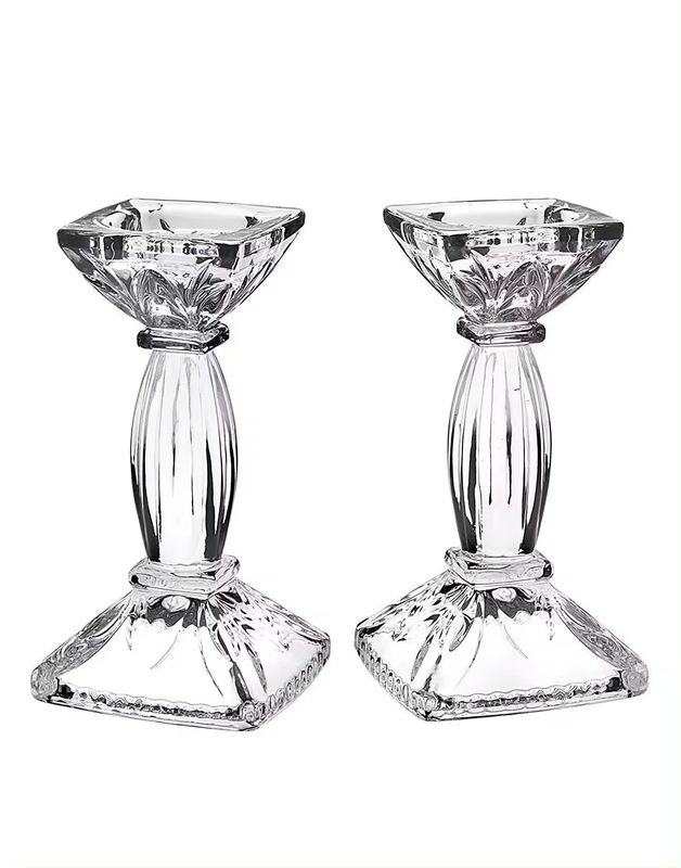 2 K9 Crystal Glass Made Home Wedding Decoration Crystal Candlestick Holder