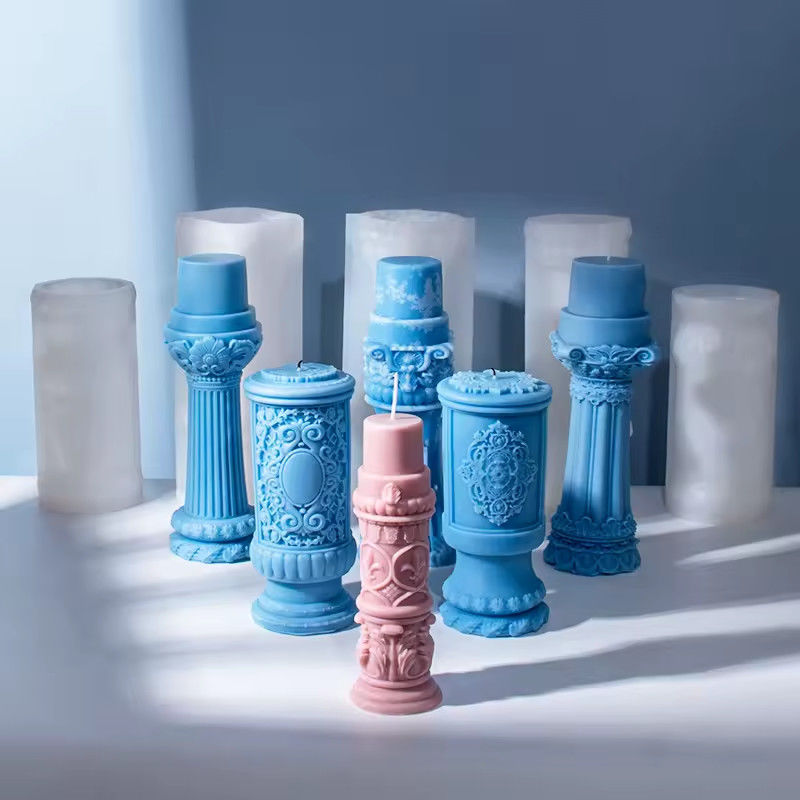 3D Roman Silicone Column Candle Mold European Simple Home Furnishing Aromatherapy Mold